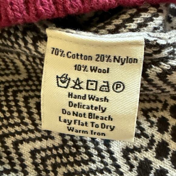 Women’s Neve Designs Black Red Button Wool Blend Cardigan Sweater Size Large - Picture 5 of 5